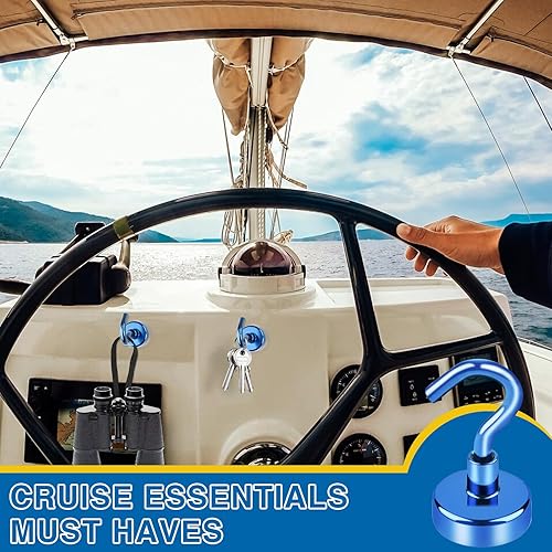 Vista 129 de LOVIMAG Imanes de crucero con ganchos, ganchos magnéticos de 50 libras para cabinas de cruceros, imprescindibles para viajes, imanes de neodimio