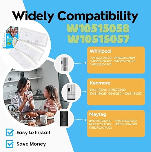 Miniatura 4 de Repuesto de luz LED para refrigerador W10515058 W10515057 compatible con Whirlpool Kenmore Maytag, WPW10515058, W10522611, W10465957, AP6022534,
