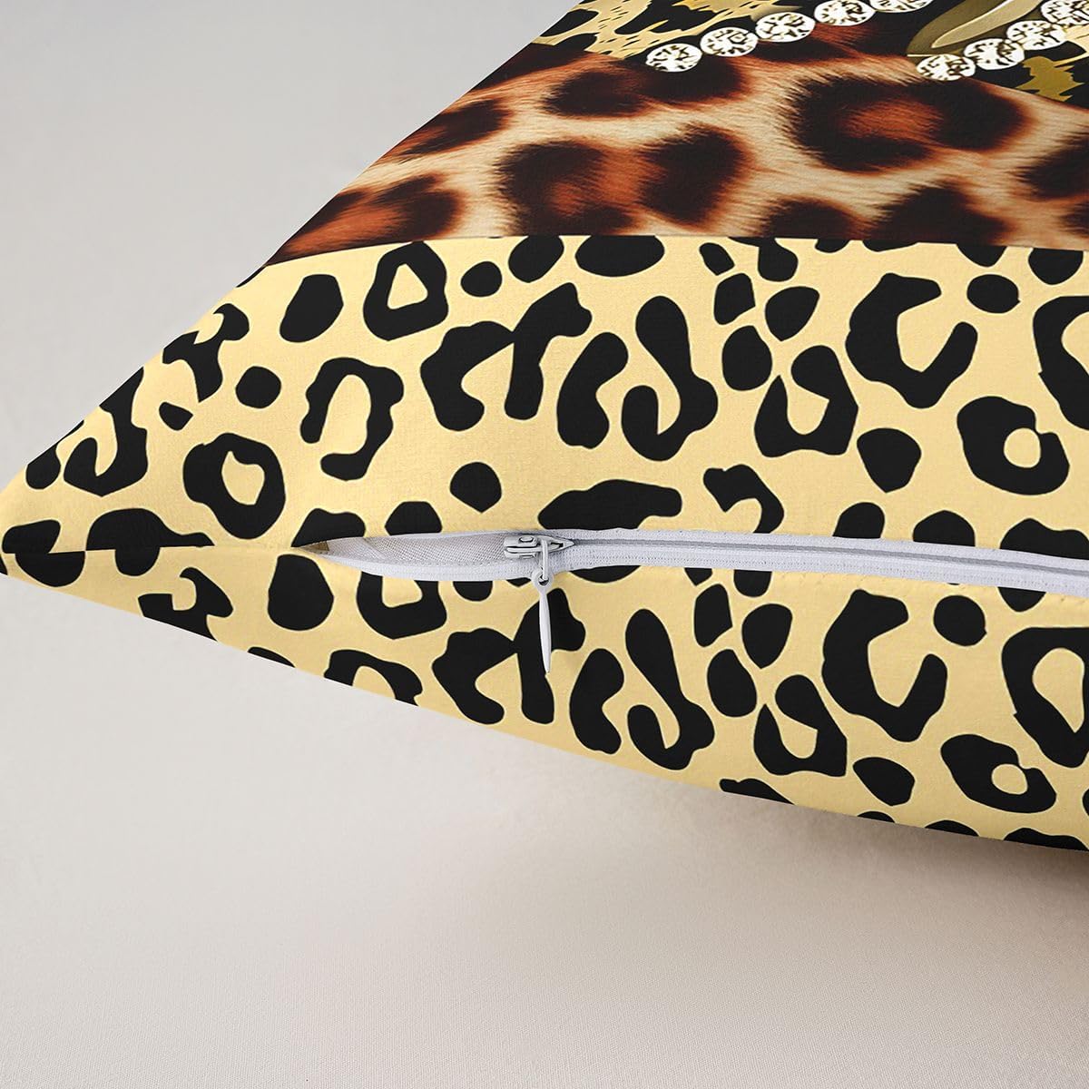 Feelyou Leopard Print Throw Pillow Covers Set of 2 Girls Yellow Bow Square Cushion Covers Cheetah Pillow Case Bow Knot Print Cushion Case for Couch Sofa Bedroom Decor 22 x 22-Inch