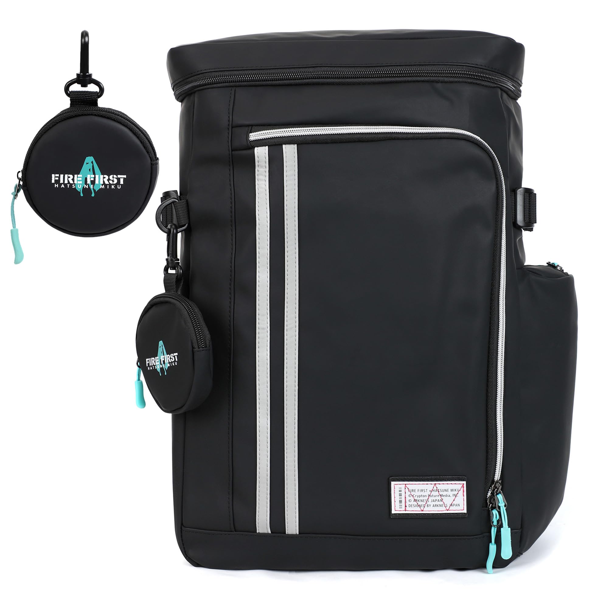 FIREFIRST x Hatsune Miku Backpack-Black,19L-Miku Merch Birthday Gift