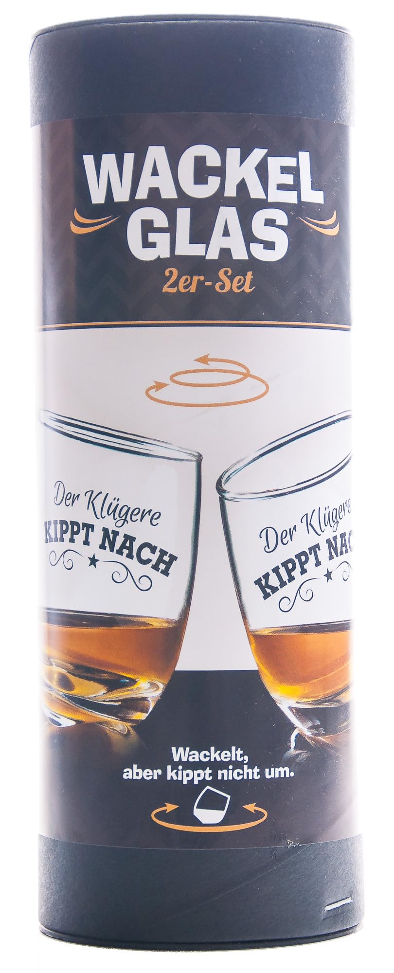 2 er Set Whisky-Gläser Rumgläser Wackelglas Schwenkglas in Geschenkbox Höhe 8,5 cm Durchmesser 7,5 cm 200ml Perfekt für Zuhause, Restaurants und Partys Spülmaschinenfest