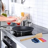 Vista 7 de Soporte para cucharas, soporte de cuchara de silicona para estufa con almohadilla de goteo, adecuado para múltiples utensilios de cocina, soporte