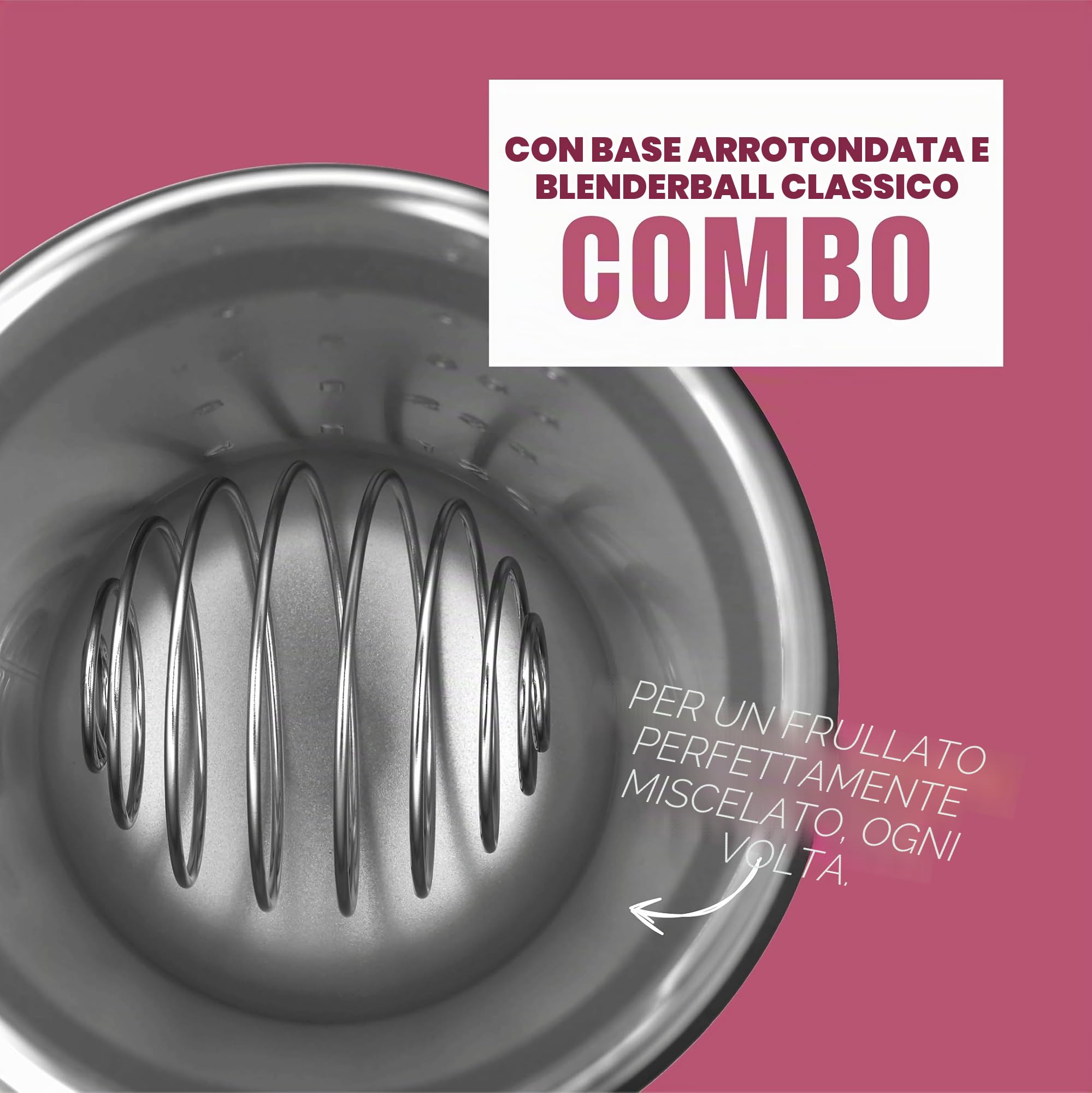 BlenderBottle Strada Sleek Shaker Cup - Borraccia termica in acciaio inox con frusta metallica, 740 ml, colore: lampone