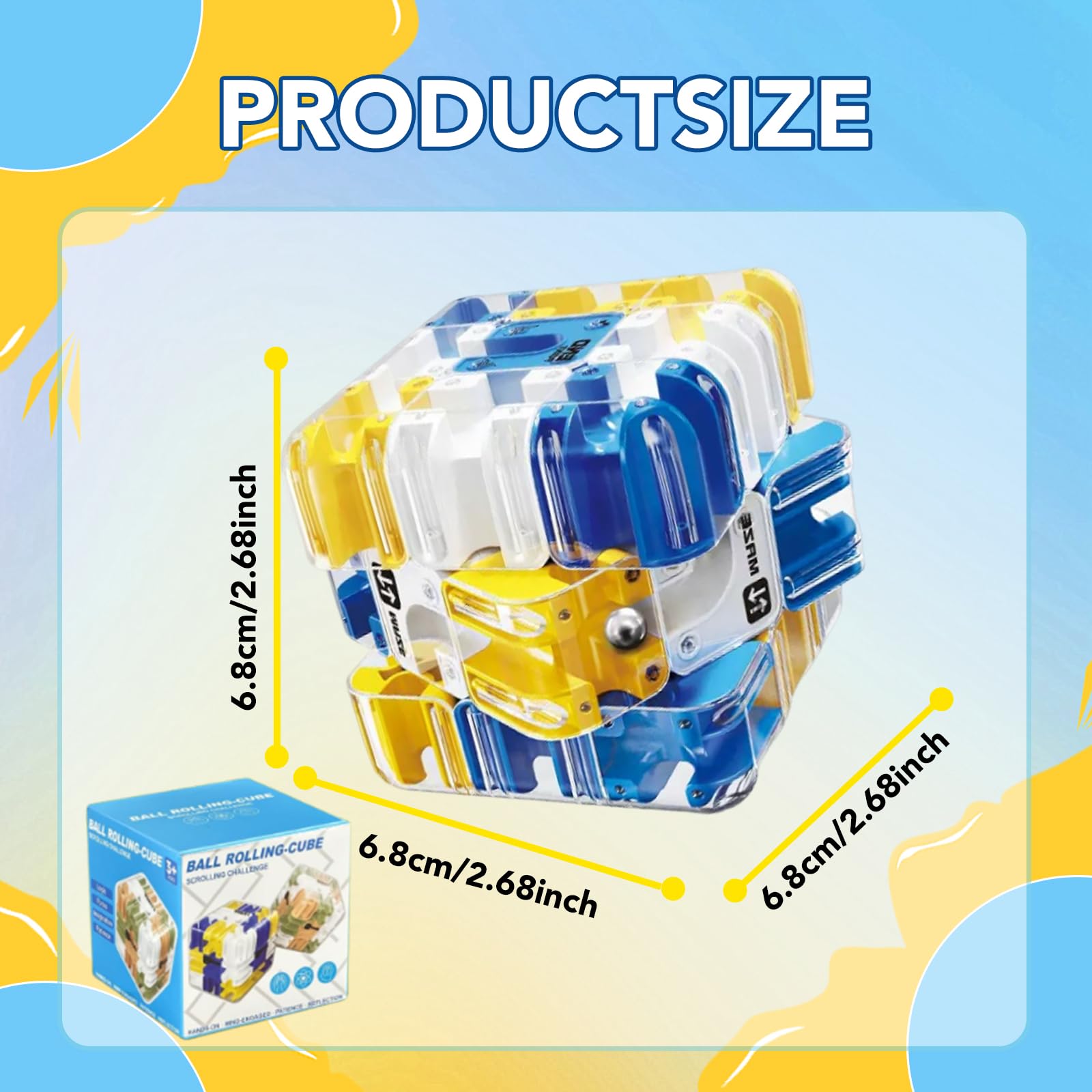 Grande Cubo Labirinto 3D,Labyrinth 3d Puzzle Maze Cube,Giocattolo Labirinto di Biglie 3D,Giocattolo Per Allenare La Consapevolezza Spaziale,Brain Training Logic Game (blu)