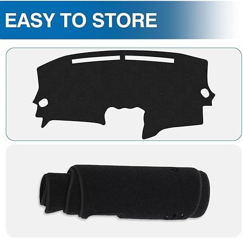 Miniatura 7 de KUST Alfombrilla Negra para Salpicadero de Nissan Altima 2007-2012 para Conducción a la Izquierda de Poliéster Cubierta de Tablero Antideslizante