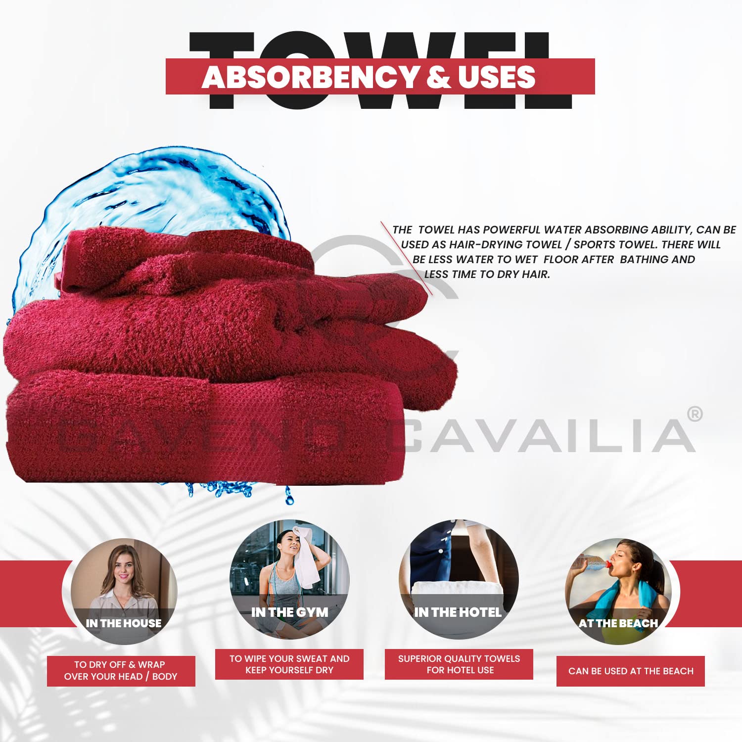 GC GAVENO CAVAILIA 100% Cotton Pack of 2 Bath Sheets, Premium Quality 700 GSM Fade Resistant Extra Absorbent Towels, Egyptian - Image 4
