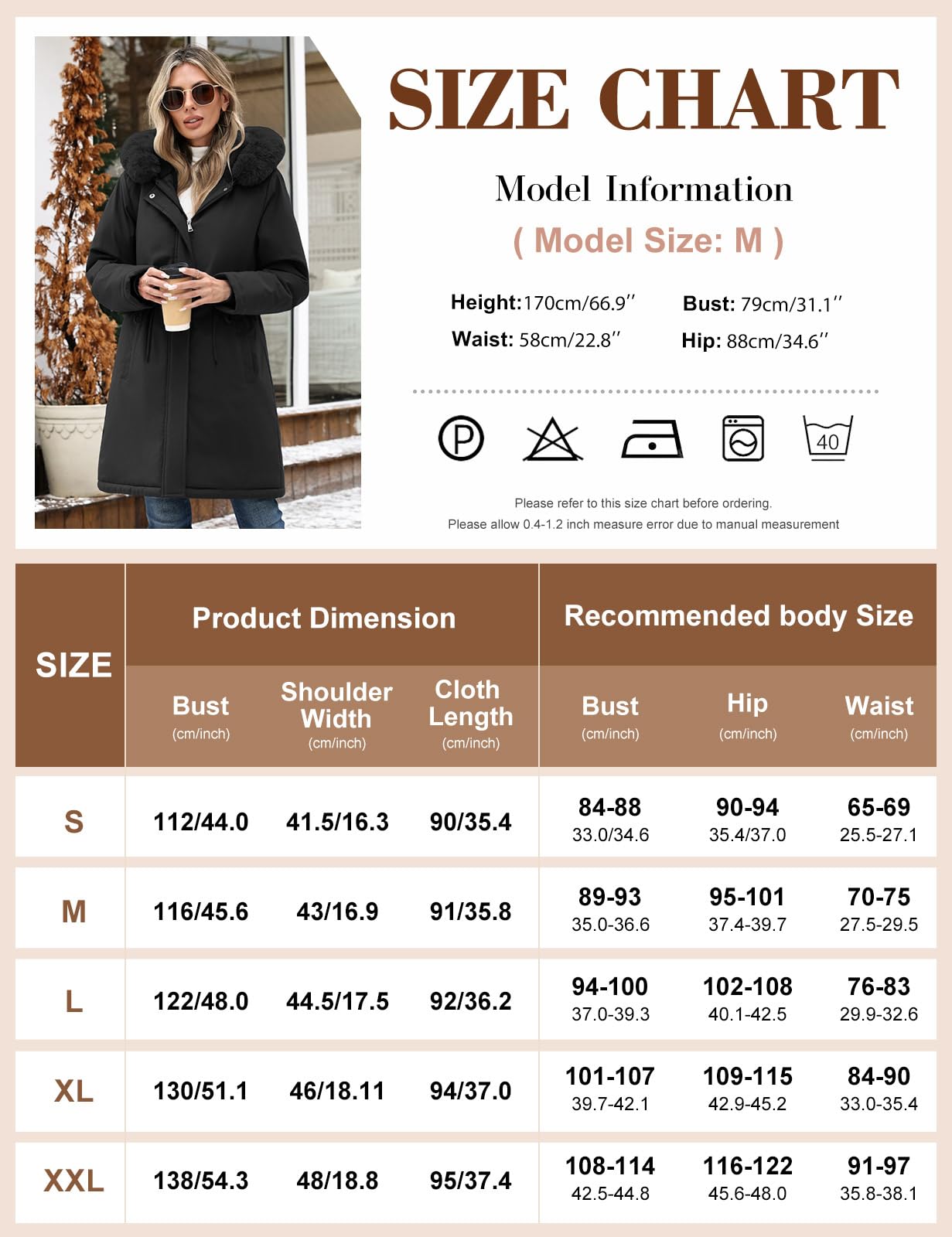 Yuson Girl Manteau Femme Hiver Veste Doublure Polaire Chaude Parka Capuche | Longue Rembourrée Blouson Épais, Coupe-vent d'Extérieur Chic Mi-longue Manteau, Manteaux avec Zippé et Poches