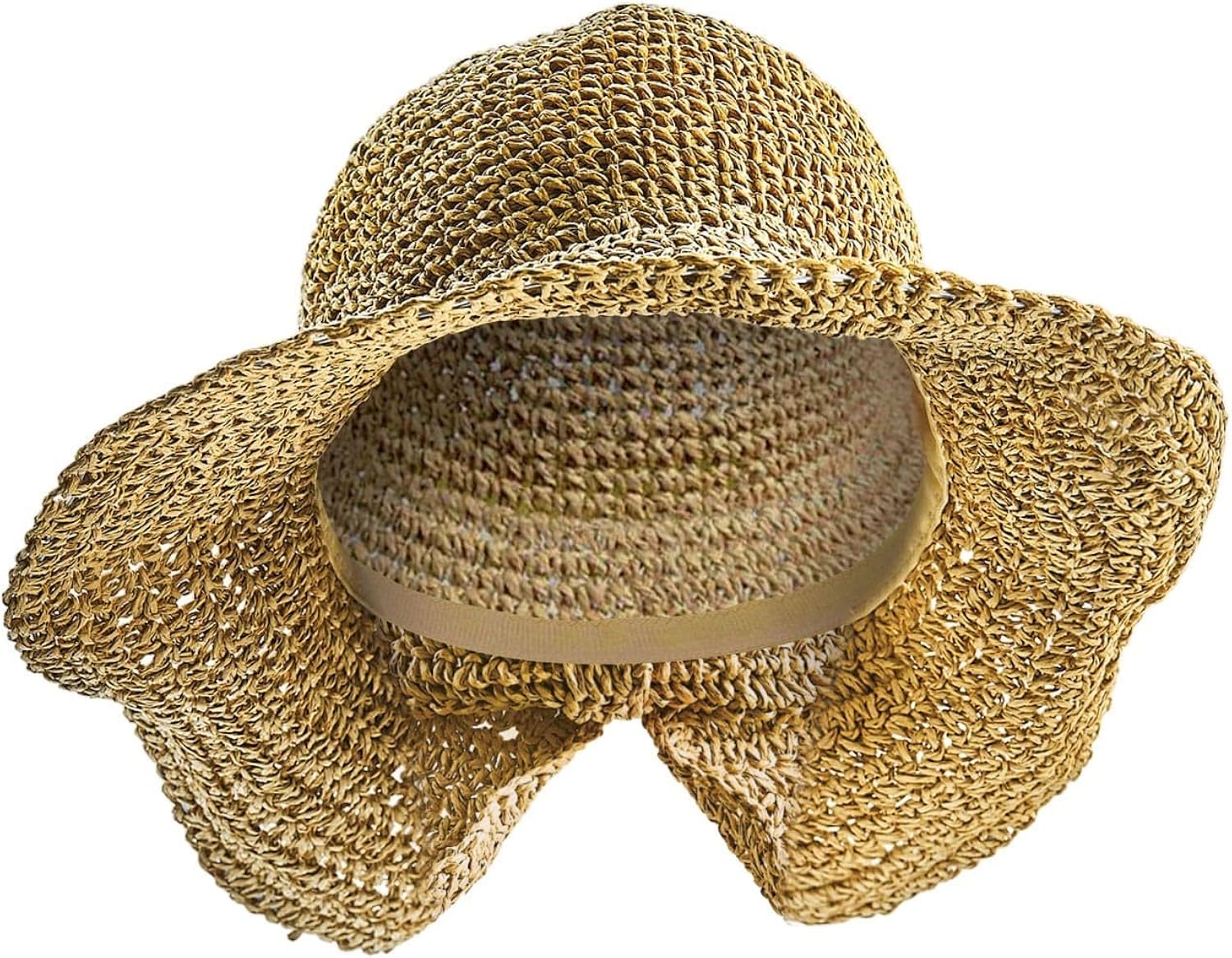 FLORIANA Womens Crocheted Straw Hat 