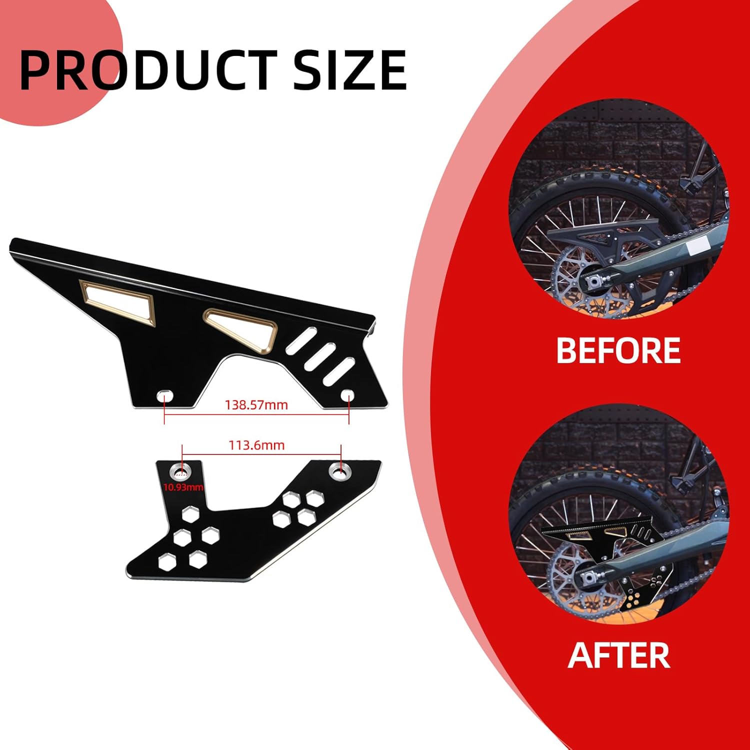 Chain Guard Kit for Surron Ultra Bee,CNC 6061 Aluminum Dirt Bike Chain Cover Protection for Dirt Bike Sur Ron Ultra Bee