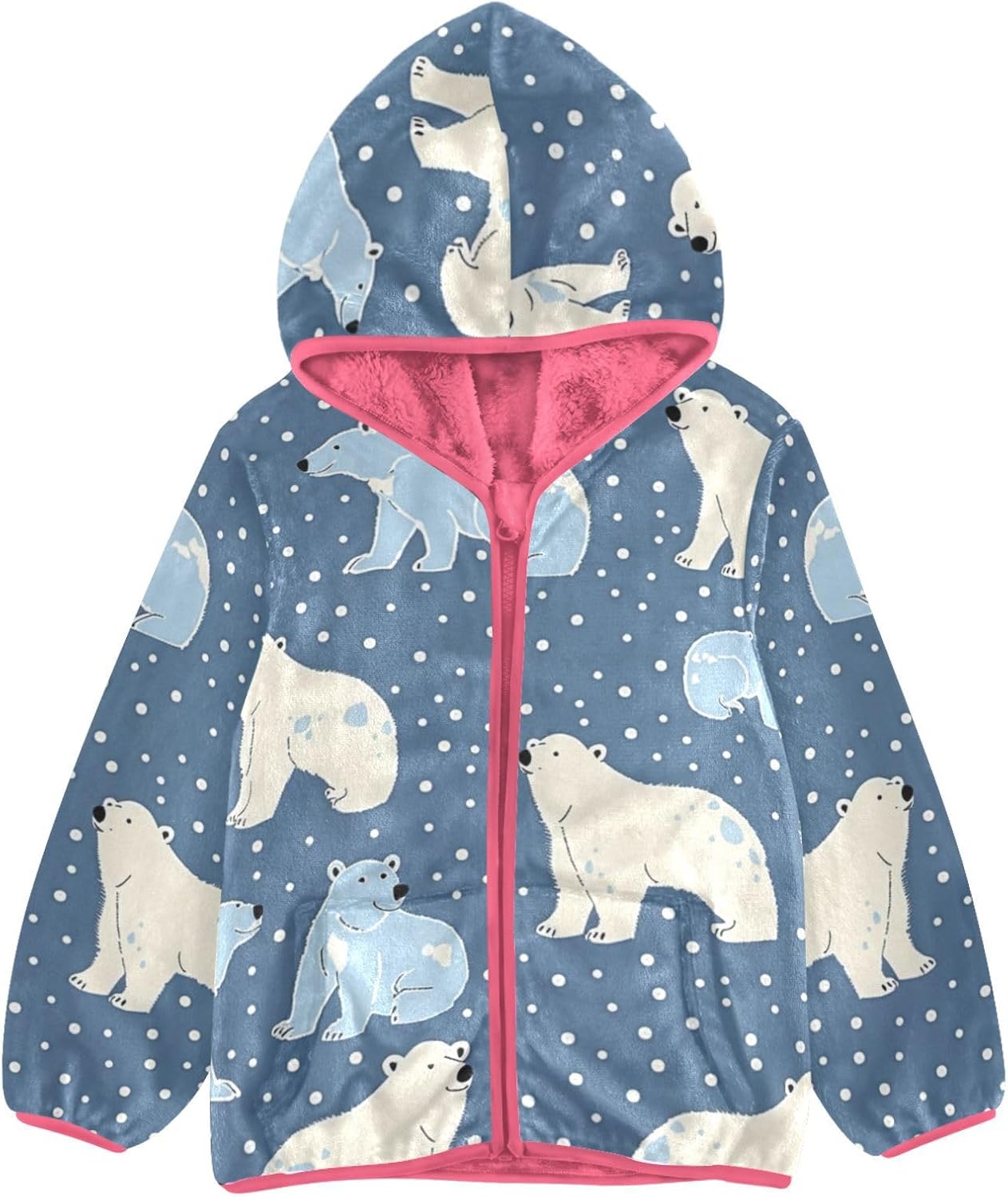 GuoChe Blue Polar Bear_3 Baby Boy Sherpa Jacket