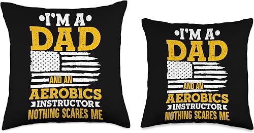 Miniatura 3 de Funny Aerobics Fitness Graphic & More Aerobics Instructor Dad Funny Fitness Expert Graphic Throw Pillow, 18x18, Multicolor