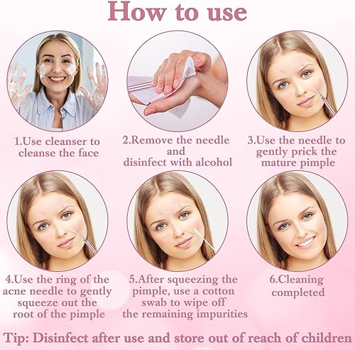 Miniatura 5 de 2 piezas 2 en 1 herramienta de eliminación de espinillas, herramienta de eliminación de milía, extractor profesional de espinillas y espinillas,