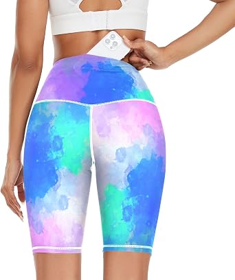 GuoChe Digital Strokes Paint Abstract Slim Leg Yoga Pants for Women Sports