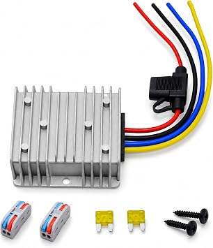 48V 36V to 12V Golf Cart Voltage Converter - 20A 240W Waterproof DC Step Down Regulator for RV