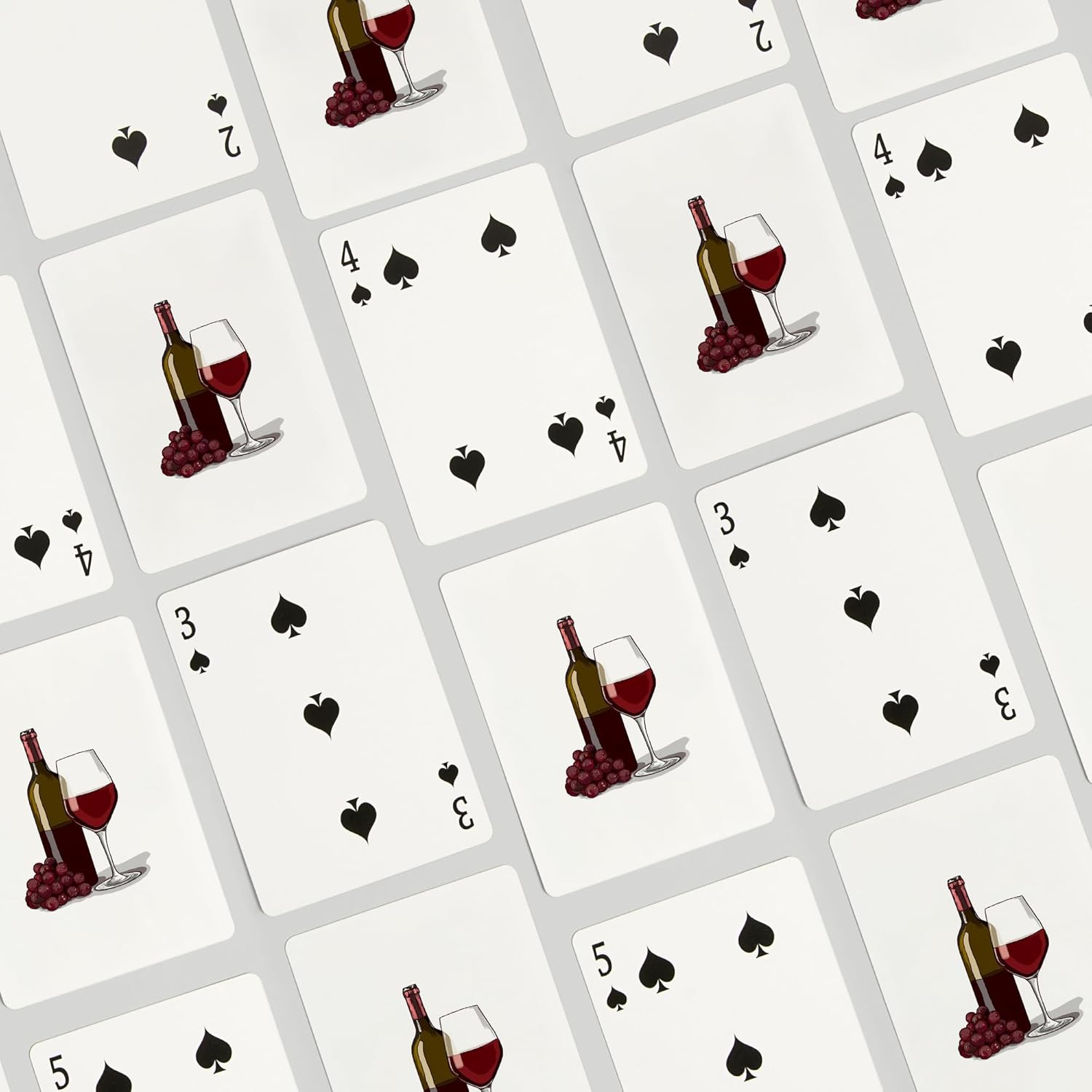Lantern Press Wine Glass, Bottle, and Grapes, Icon, 52 Playing Cards for Adults, Poker Size Card Deck