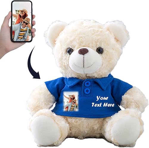 Miniatura 1 de Oso de peluche personalizado con texto personalizado + imagen, oso de peluche personalizado como regalo único para niñas y niños en cumpleaños,
