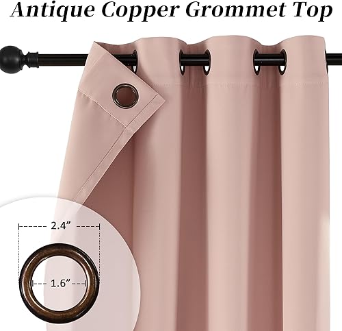Miniatura 2 de HUTO Paneles de cortinas opacas para dormitorio, 84 pulgadas, ahorro de energía, aislamiento térmico, protección de privacidad, ojales de cobre