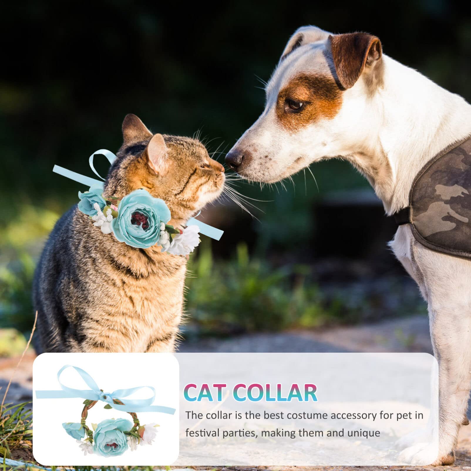 POPETPOP 5pezzi Collarper Gatti e Cani Con Fiori Decorativi Collare Leggero e Traspirantper Eventi Festivi Adatto Matrimonio e Compleanni Design Elegante Per Animali Domestici