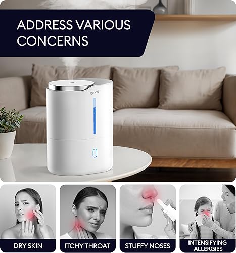 Miniatura 9 de GENIANI Humidificador ultrasónico de niebla fría para dormitorio, habitaciones grandes, hogar, 4 litros. Humidificador fácil de llenar y limpiar