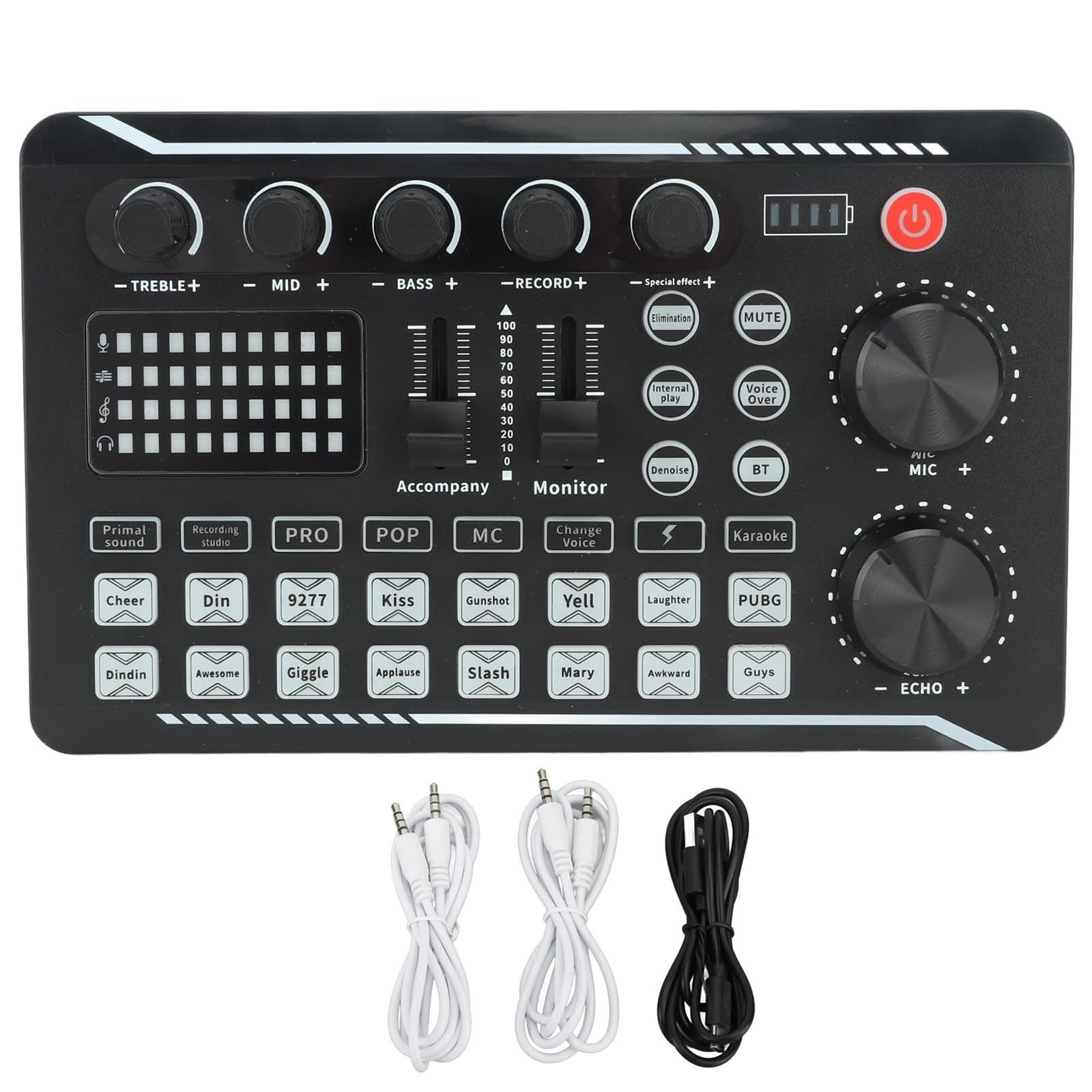 F998 Live Sound Card Audio Mixer, Podcast Audio Interface with DJ
