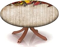 Vista 18 de Mantel redondo ajustable con patrón de chocolate, borde elástico, adecuado para catering y cocina, se puede limpiar para mesas redondas de 14 a 16