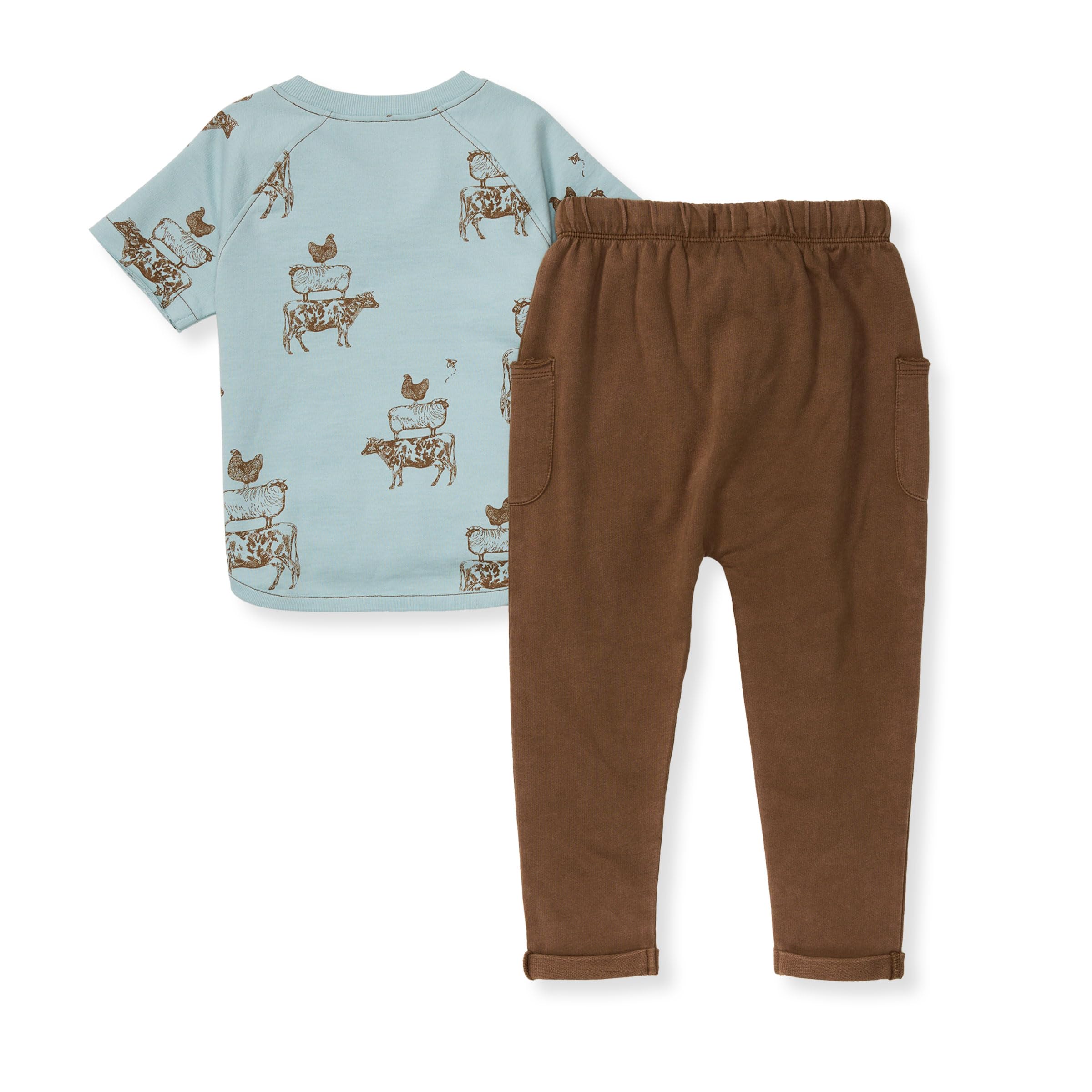 Burt's Bees Baby Shirt And Pant Set, Top & Bottom Outfit Bundle, 100% Organic Cotton Juego de canastilla para bebés y niños pequeños Bebé-Niños