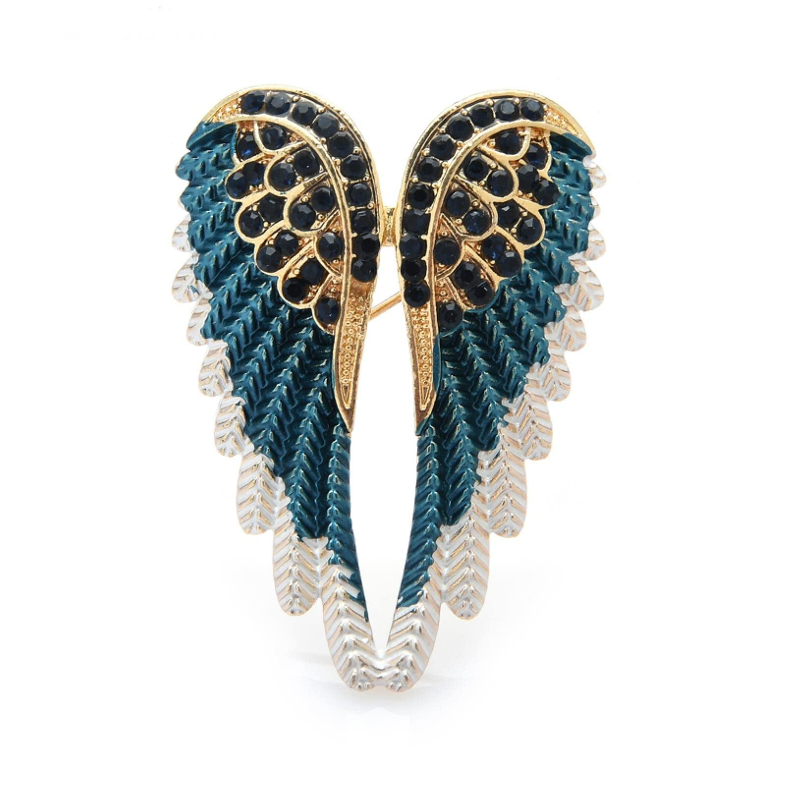 Klassieke Strass Engelenvleugels Broche Pins 3 Kleuren Fonkelende Sieraden Gift Feather Designer Broches