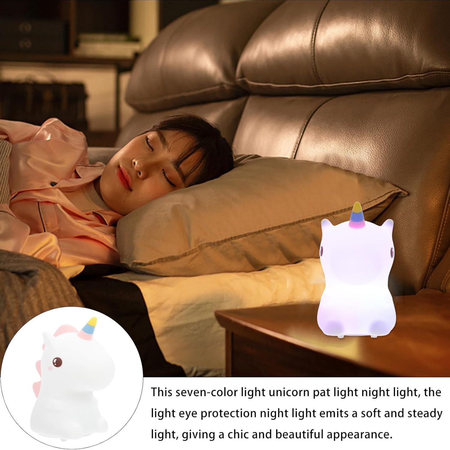 Unicorn Night Light Silicone Nightlight with Multi-Color LED for Bedroom Decor Nursery Night Lamp Touch Control