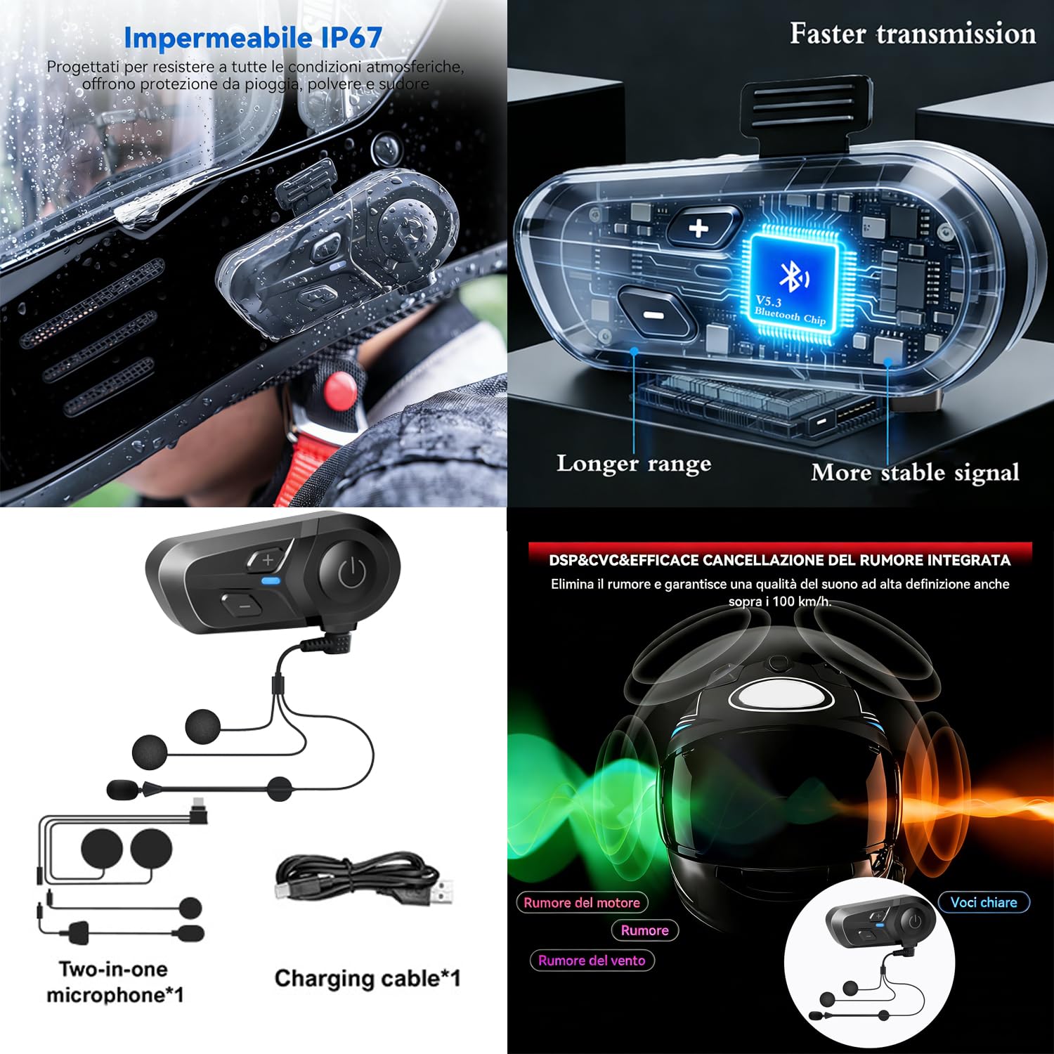 Casque Modulable Moto Bluetooth, avec Feu Arrière LED, Casque À Rabat pour Adultes avec Double Visière, Casque Homologué ECE, Adultes Hommes Femmes Cyclomoteur Anti-Collision