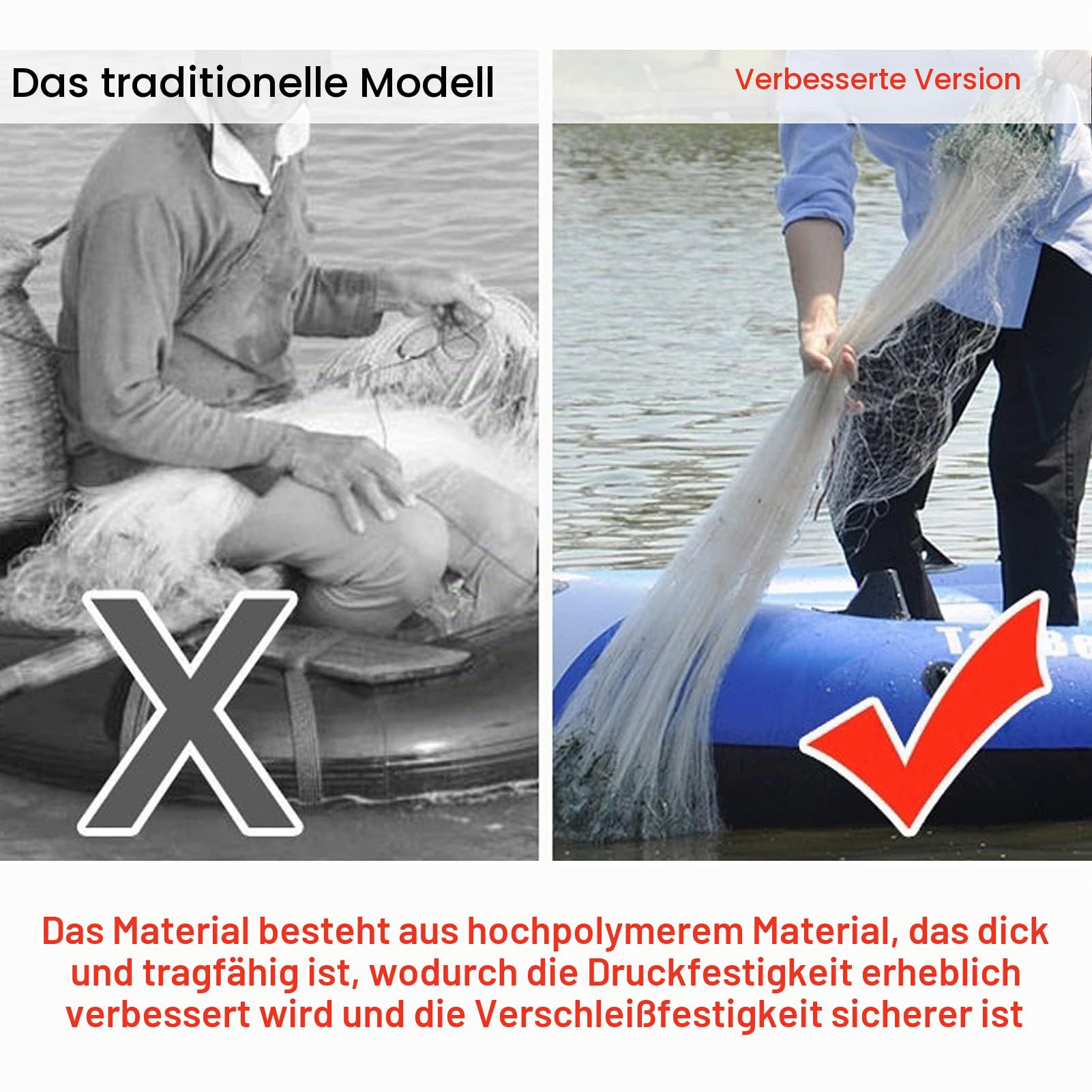 SIXRUN Schlauchboot – EIN-Personen-Kajak aus verstärktem PVC-Material, Einzelboot, 150 x 100 cm, für See, Pool und Freizeit, 80 kg, 0,3 mm dick, tragbar