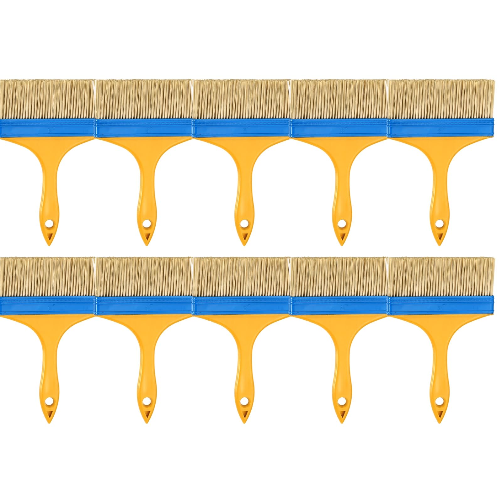 QUARKZMAN 16 Pinceles Pintura Planos 5.7 Pulgadas con Cerdas Nylon Y Mango Amarillo Plástico para Pinturas Arte Artesanía Barnices Pegamentos Gesso Paredes Muebles Vallas Terrazas