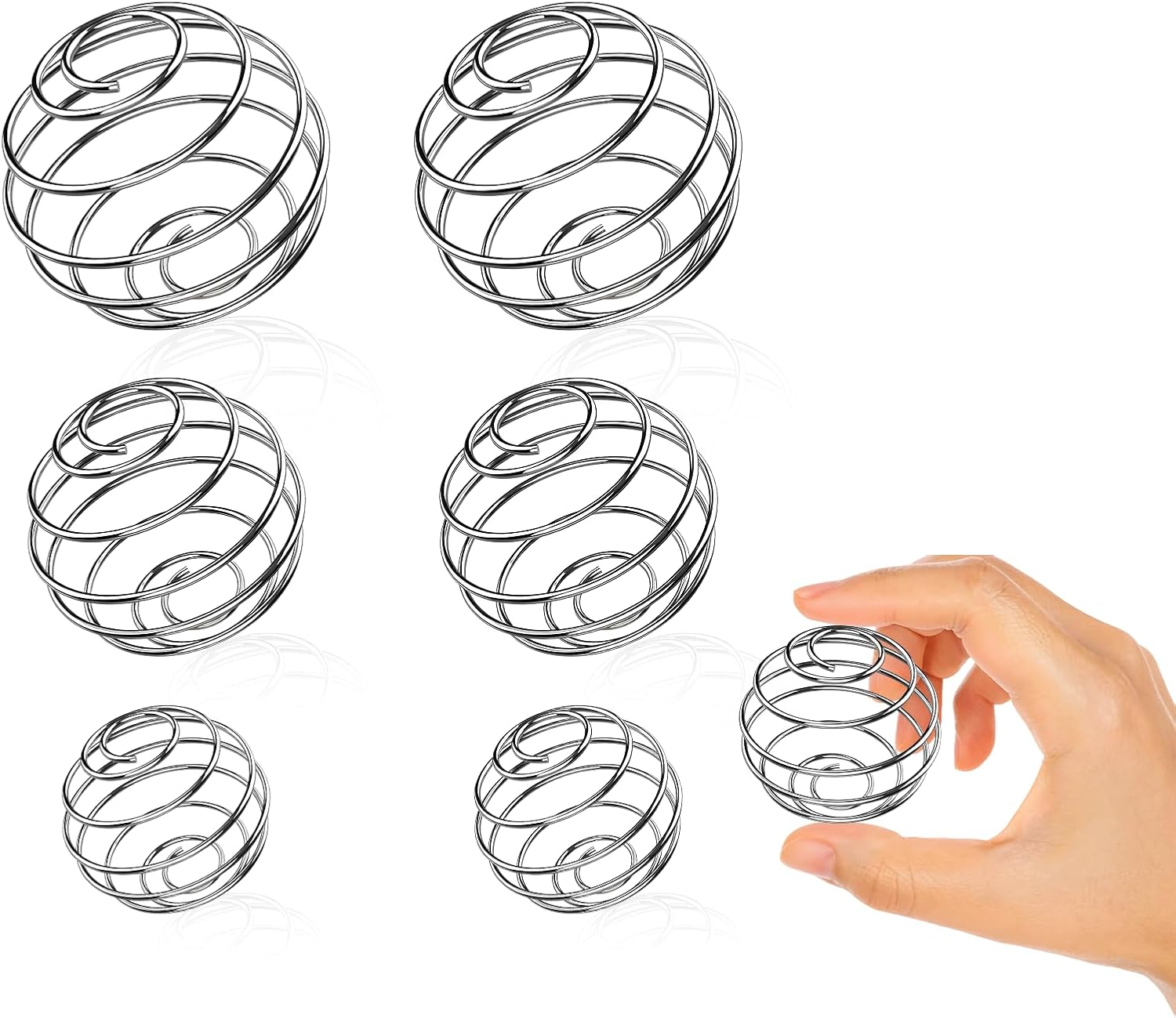 6 PCS Shaker Ball,Large Size 304 Stainless Wire Whisk ball for Mixing Powders,Protein Shakes,Drinks,Shaker Cup Mixer (2 '',1.8'',1.2'')