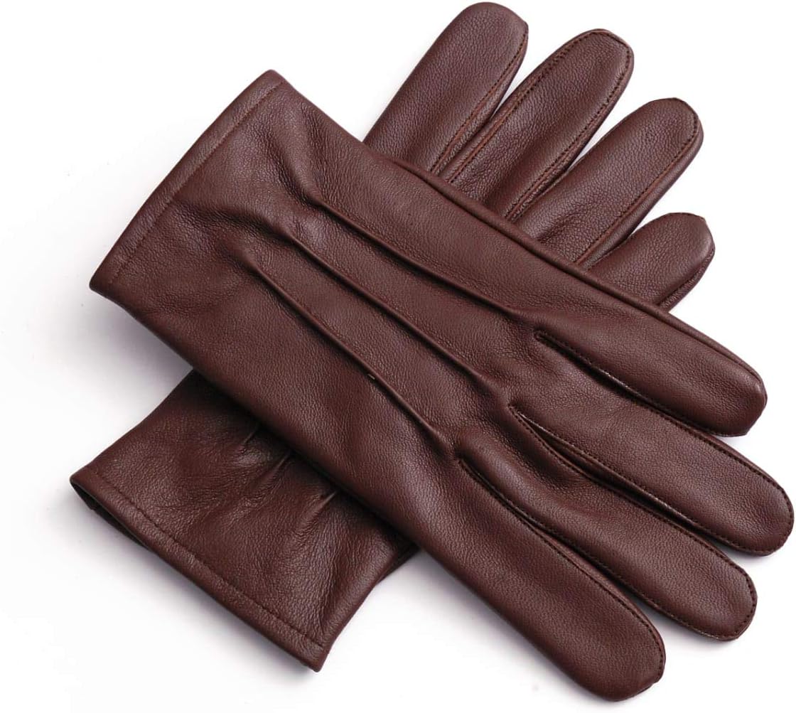 Genuine Sheepskin Leather Gloves for Men - Unlined Men's Leather Gloves – Dress Driving Gloves for Car Driving, Bike Riding