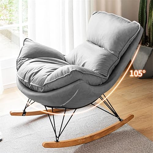 Miniatura 4 de Wonzone Sf Puf Sillones de diseñador Relax Chaise Lounge reclinable Moon Egg Sillas de piel sintéticaterciopelo 2 materiales hierro sólido