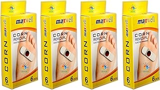 لصقات إزالة مسامير القدم من ماكسويل، لصقات إزالة الكالو بحمض الساليسيليك، آمنة ومريحة وناعمة، 24 قطعة لتخفيف الألم والعناية بالقدم