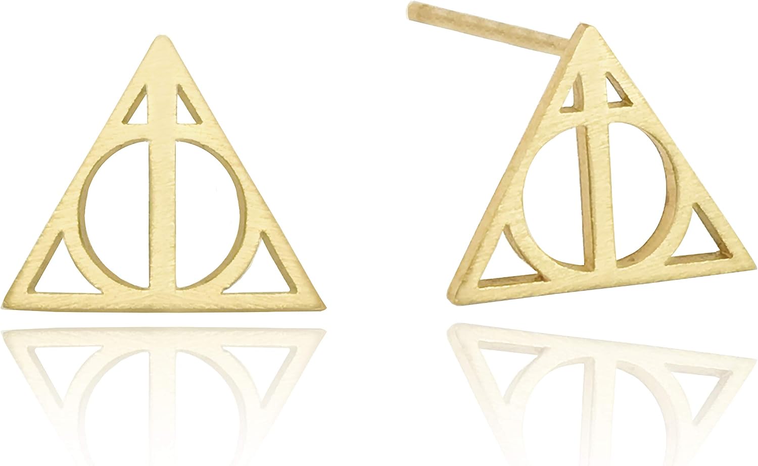Altitude Boutique Geometric Triangle Stud Pyramid Earrings For Women 18kt Gold Plated Earrings For Girls Hypoallergenic Punk Earrings (Gold, Silver, Rose Gold, Black)