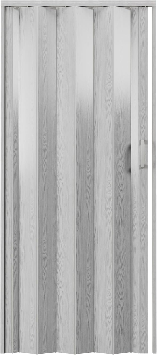 48" W Premium Foldable Accordion Doors, Double Walled Heavy Duty Folding Doors for Interior, Privacy Room Divider, Grey