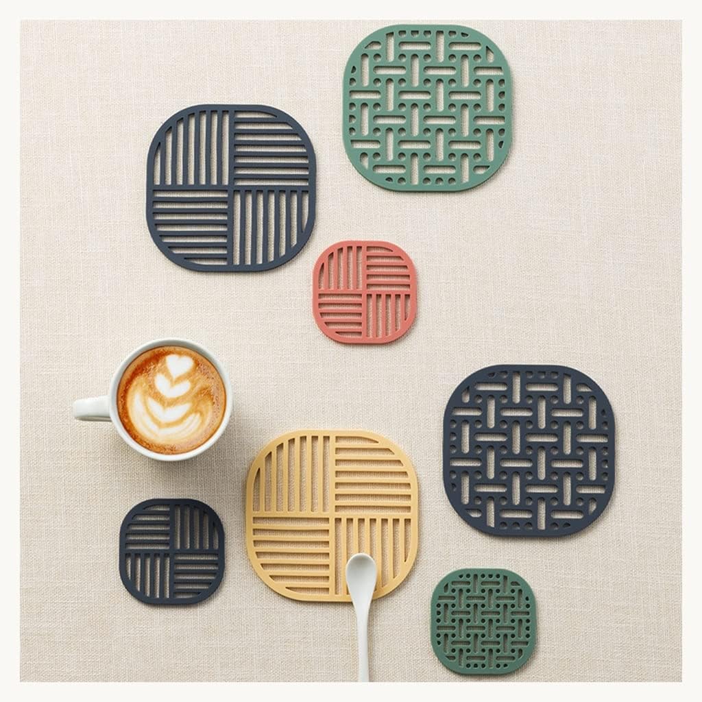 Non-Slip Anti-Scald Heat Insulation Pad Can Be Hung Silicone Tea Coaster Kitchen Table Western Placemat Nordic Wind Pot Mat Placemat (Color : B2) (B2)