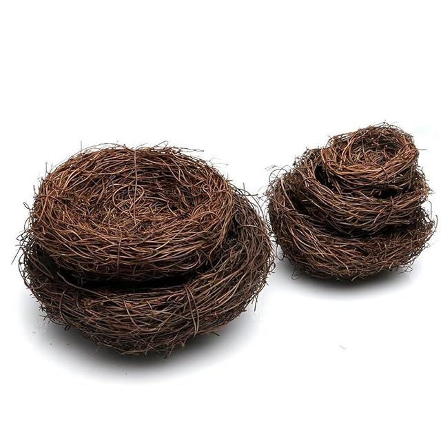 Foto 4 de 6 de Nido de pájaros hecho a mano con forma de vid, hogar, naturaleza, alféizar para decoración navideña, 30 cm