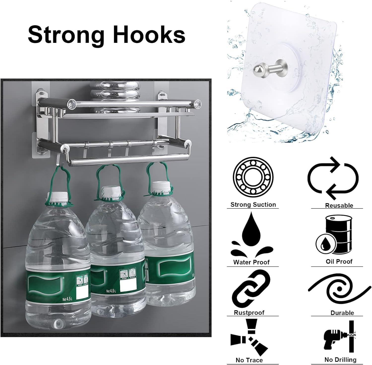 Transparent Wall Hooks - No Drill, Adhesive -6