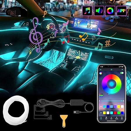 Amazon アンビエントライト 車 Ledテープ 車内 Ledライト Rgb 高輝度 Usb式 雰囲気ライト インテリアライト 5v 防水 音に反応 無限調色 無段階調光 2つの制御方法 Ledテープライト 車内装飾用 4 M Ledテープ 車 バイク