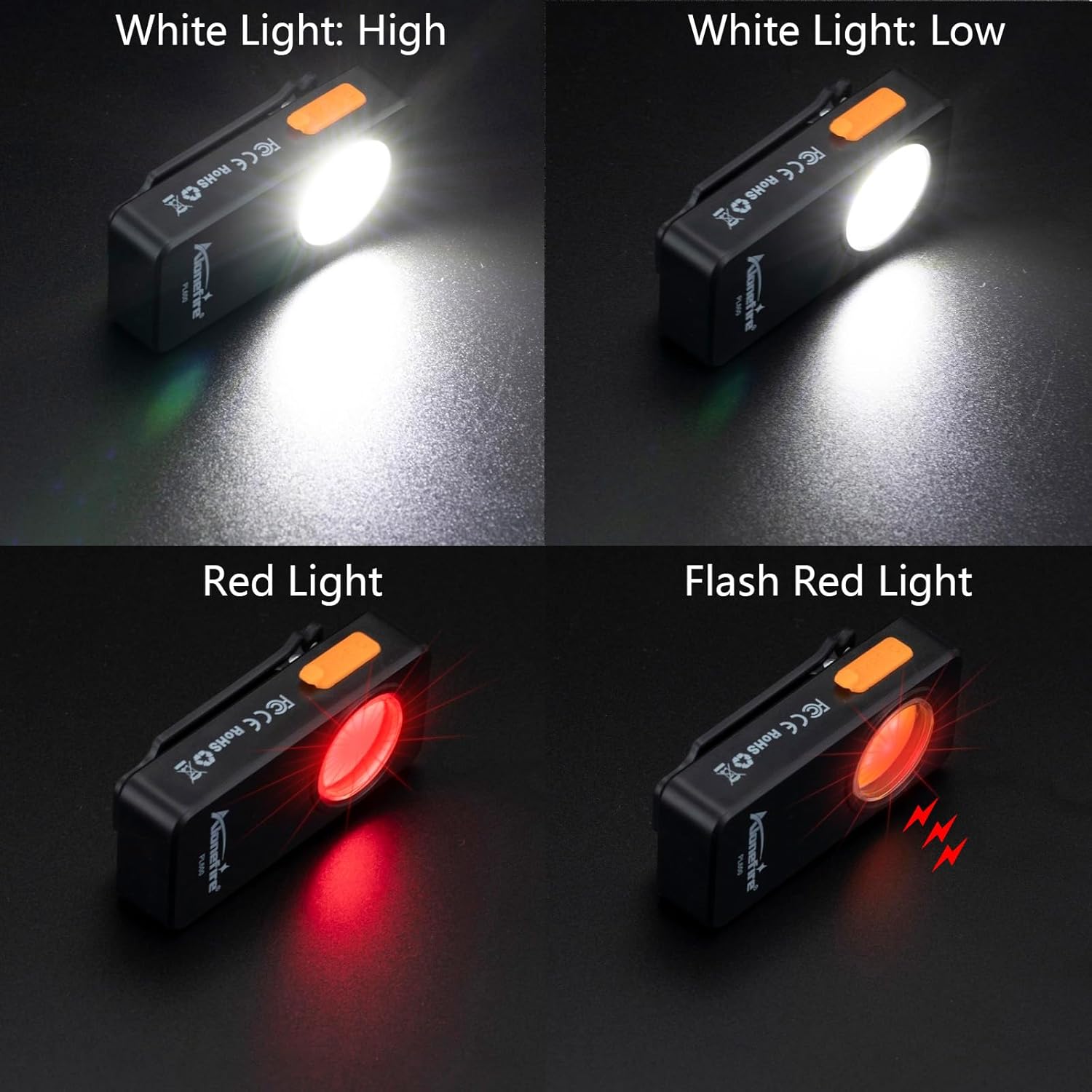 ALONEFIRE PL600 COB Clip-On Nursing Light Hands-Free Badge Light for Night Shift Healthcare USB C Rechargeable