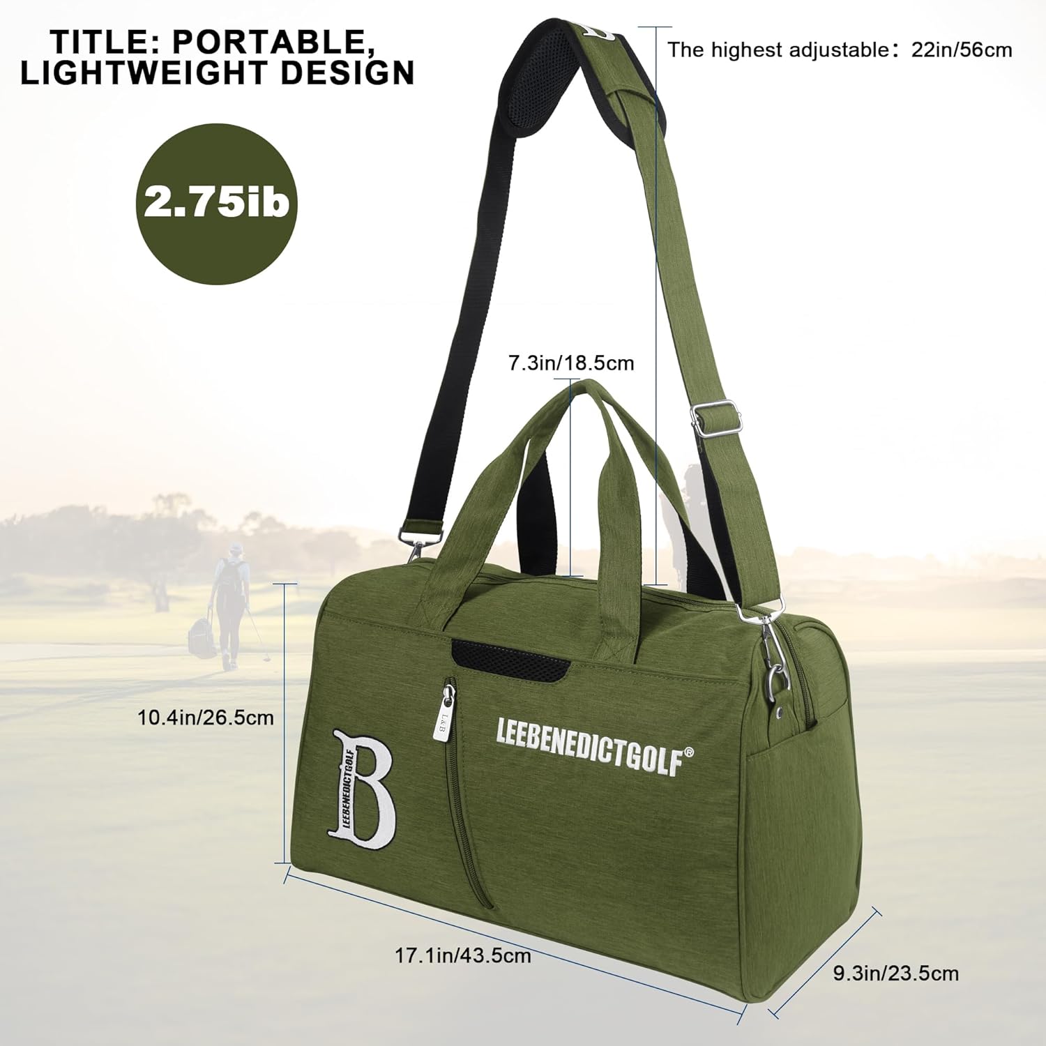 Golf Duffel Bag, Small Duffel Bag for Outdoors, Sports, Yoga, Gym, Swimming and Weekend Getaways, Travel Tote Bag for Waterproof Lightweight Carry-On Workout