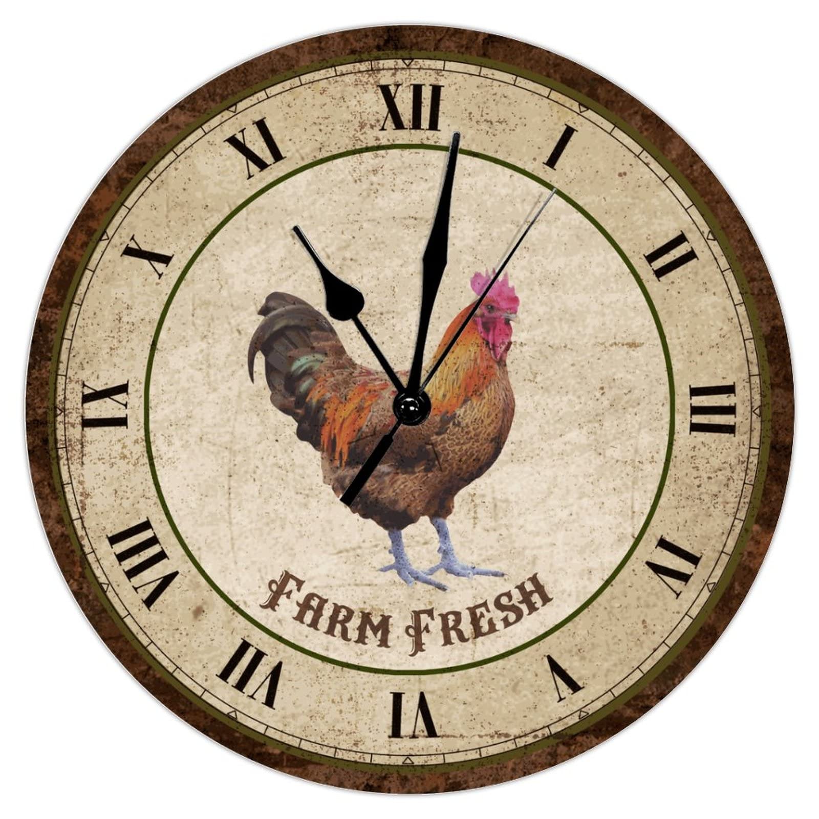 Horloge murale en bois bleu sarcelle rustique, idee de cadeau d'anniversaire original