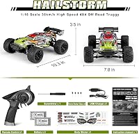 HAIBOXING 1/18 Távirányítós Autó - 36 km/h Sebességű 4WD Terepjáró, 2.4 GHz Vízálló Elektromos RC Versenyautó Minden Terepre 5