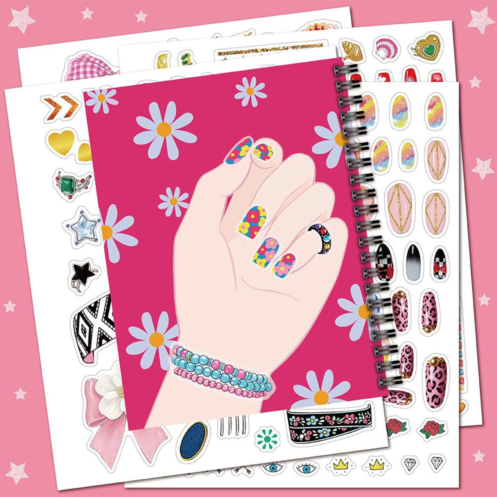 Album Di Adesivi Per Bambine Giocattolo Da Colorare Raccoglitore Design | Libro da Colorare con Unghie per Bambini Per Bambini E Bambine Giovani Adolescenti Casa Scuola Materna Asilo Camera