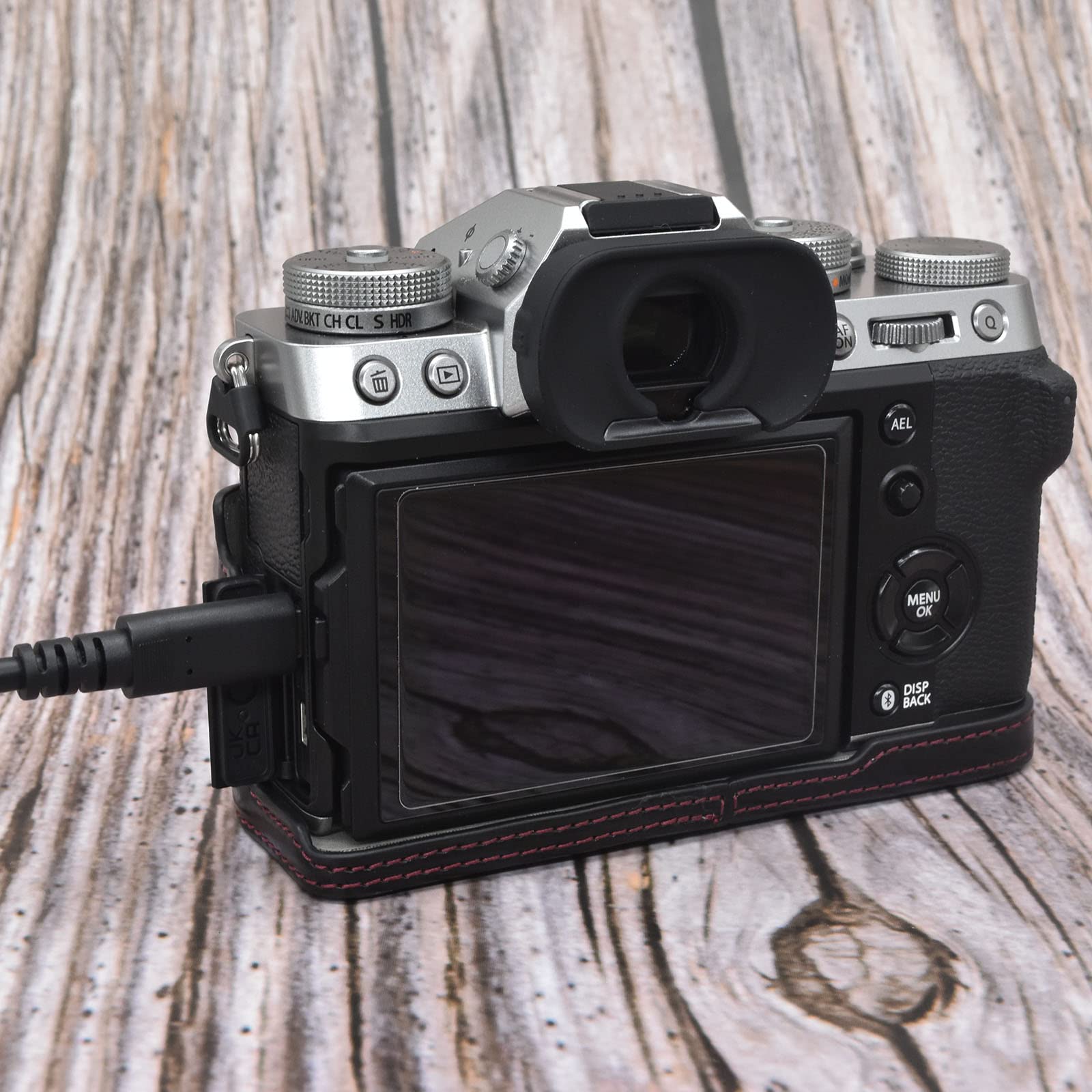 Funda De Piel Auténtica Vintage Para Fujifilm X-T5 – Agarre Cómodo Y Estilo Retro, Modelo Rieibi