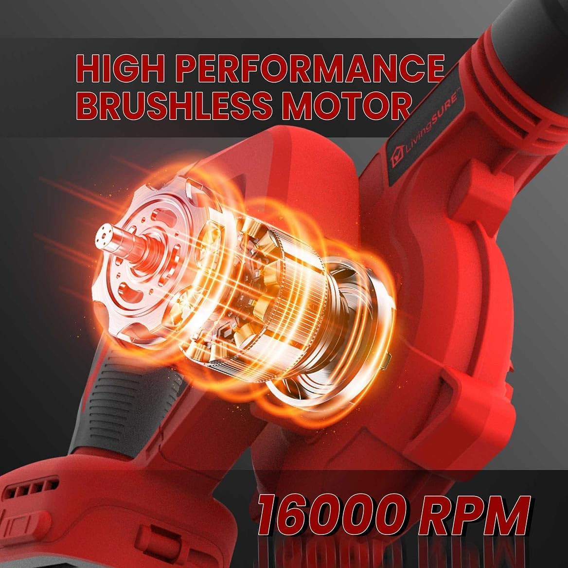 Cordless Compact Leaf Blower Vacuum by LivingSURE Lightweight Electric Handheld Blower for Lawn and Leaf Care, Patio Cleaning, Dust Cleaner - Battery Not Included