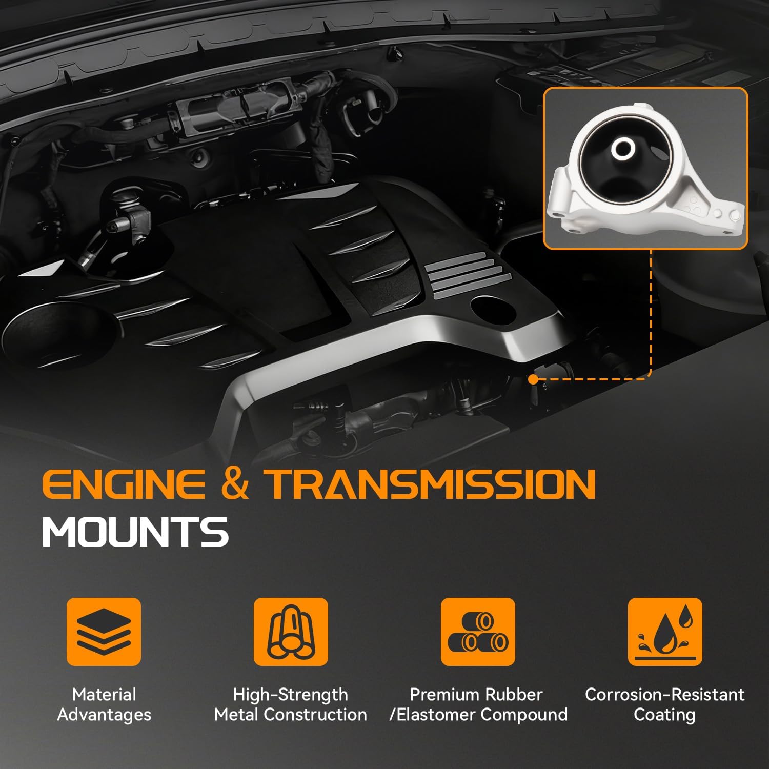 3.5L Engine Motor Mount & Transmission Mount Set Compatible with Honda Pilot 2003 2004 2005; for Acura MDX 2001 2002