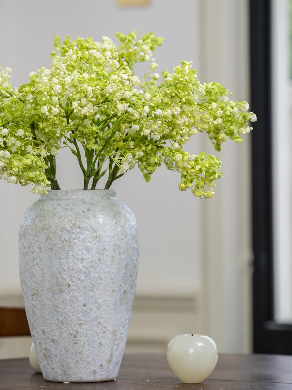 6PCS Real Touch Green Faux Silk Babys Breath Artificial Flowers for Vase -24”, Bulk Fake Gypsophila Branches with Stems for DIY Bouquet Wedding Arrangements Table Centerpieces Decor Home Decorations